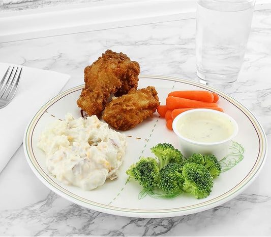 Ceramic Portion Control Plates (Set of 2); Microwave-Safe